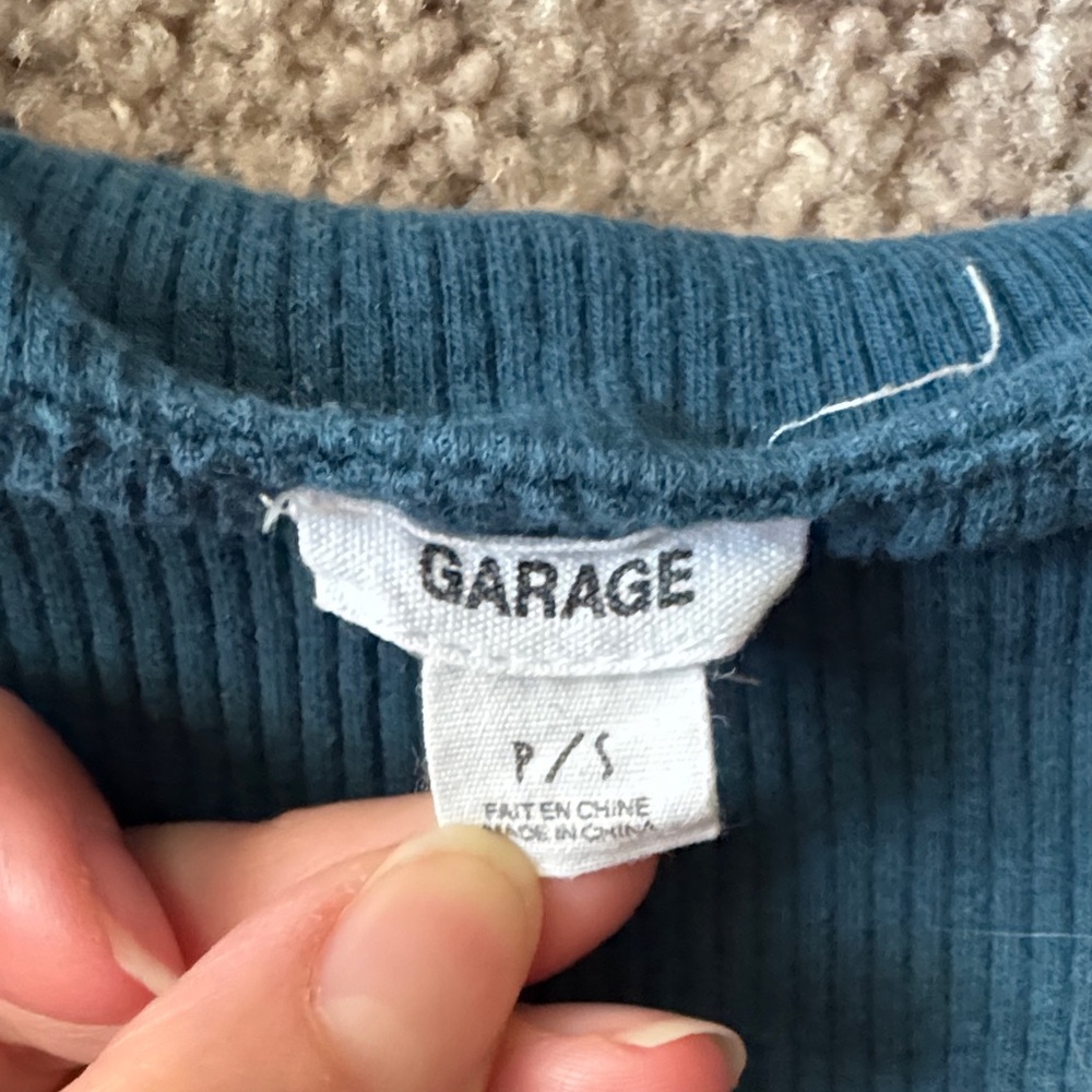 Garage Blue Ribbed Top - Picture 2 of 2